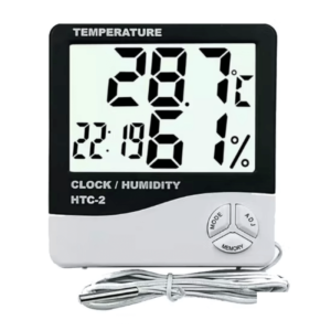 HTC-2 | Medidor electrónico de humedad y temperatura para interiores y exteriores con reloj despertador