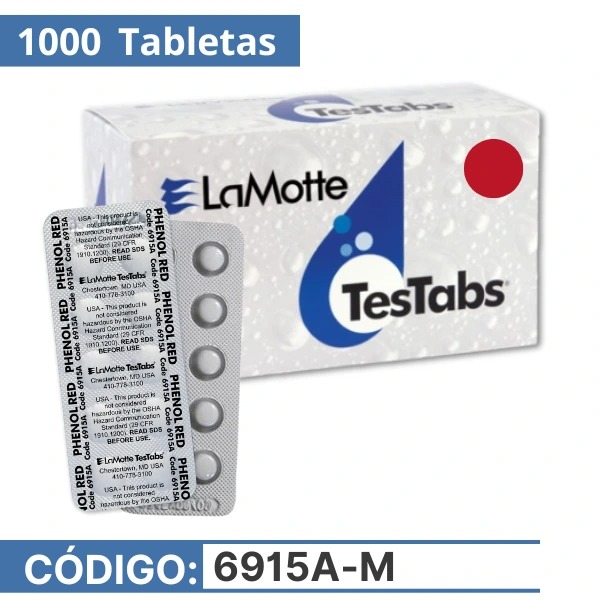 LaMotte 6915A-M | Reactivos Rojo Fenol para determinación de pH (Grado Visual) 1000 pastillas