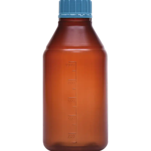 Frasco de plastico graduado ambar 100 ml ISOLAB (061.17.100)