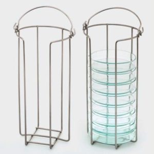 Canastilla de acero para placas petri 10 placas ISOLAB (081.20.001)