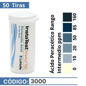 LaMotte 3000 | Tiras Reactivas de Ácido Peracético Rango Intermedio